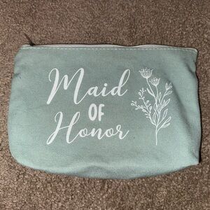 Maid of Honor Canvas Makeup Pouch - Sage Green / Mint - Slightly Used